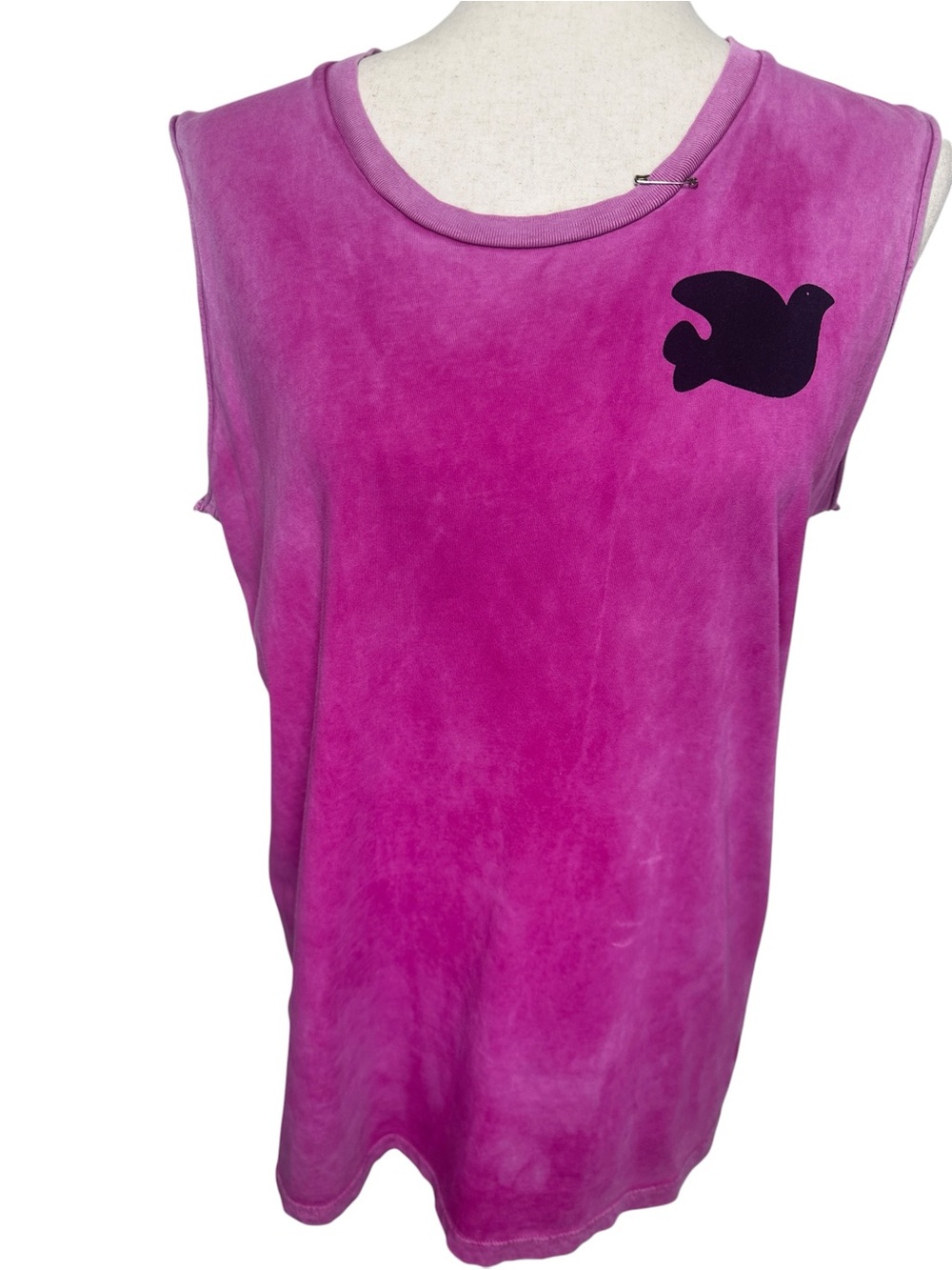 Life Nature Love “Free City” Dove Sleeveless Muscle Tank Top Pink Size L